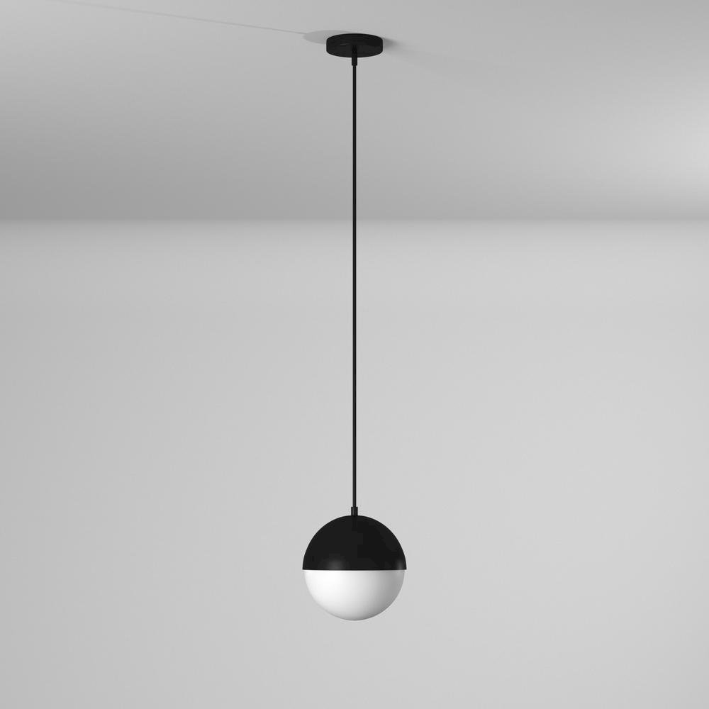 1LT Halogen Pendant, MB, WH Opal Glass