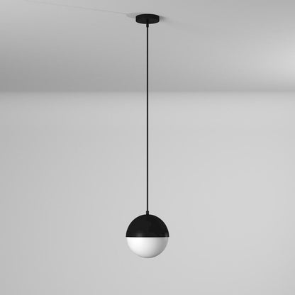 1LT Halogen Pendant, MB, WH Opal Glass