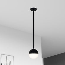1LT Halogen Pendant, MB, WH Opal Glass