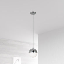 1LT Halogen Pendant, PC, WH Opal Glass