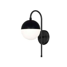 1LT Halogen Sconce MB, WH Opal Glass HW + Plug