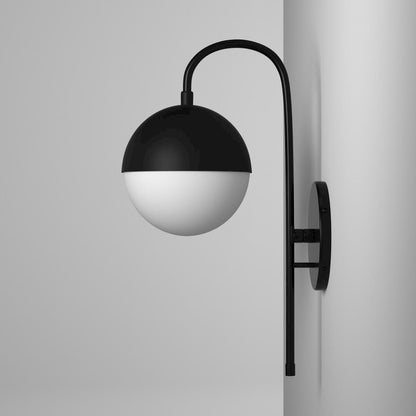 1LT Halogen Sconce MB, WH Opal Glass HW + Plug