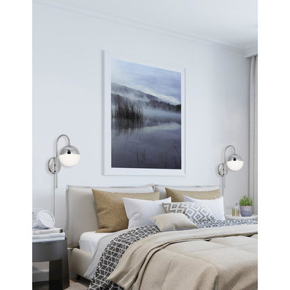 1LT Halogen Sconce MB, WH Opal Glass HW + Plug