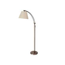 1LT Incan Adjustable Floor Lamp, OBB, Flax Shade