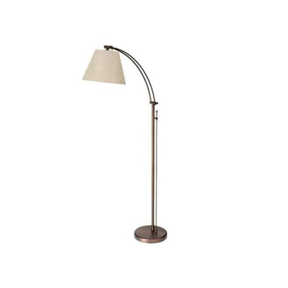 1LT Incan Adjustable Floor Lamp, OBB, Flax Shade