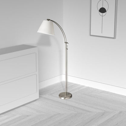 1LT Incan Adjustable Floor Lamp, SC, WH Shade