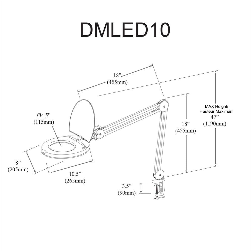 Magnifier White, 5D Lens +A Bracket