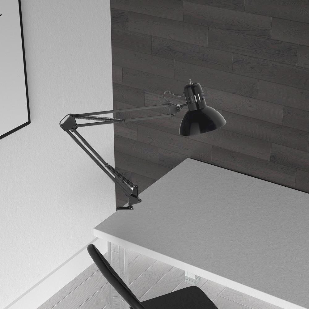 Clamp-On Task Lamp, Gloss Black