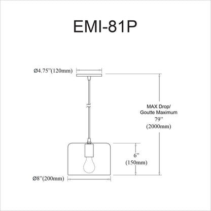 1LT Incand Pendant,  MW Shade