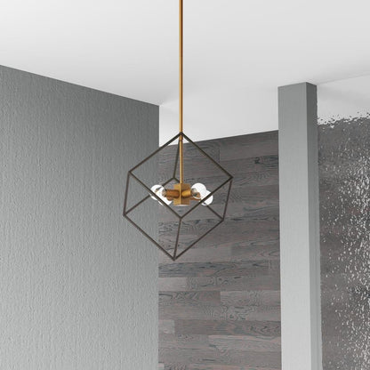 4LT Pendant, Vintage Bronze & Matte Black Finish
