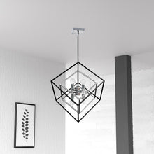 6LT Pendant, Polished Chrome & Matte Black Finish