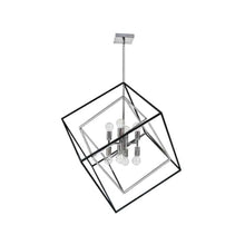8LT Pendant, Polished Chrome & Matte Black Finish