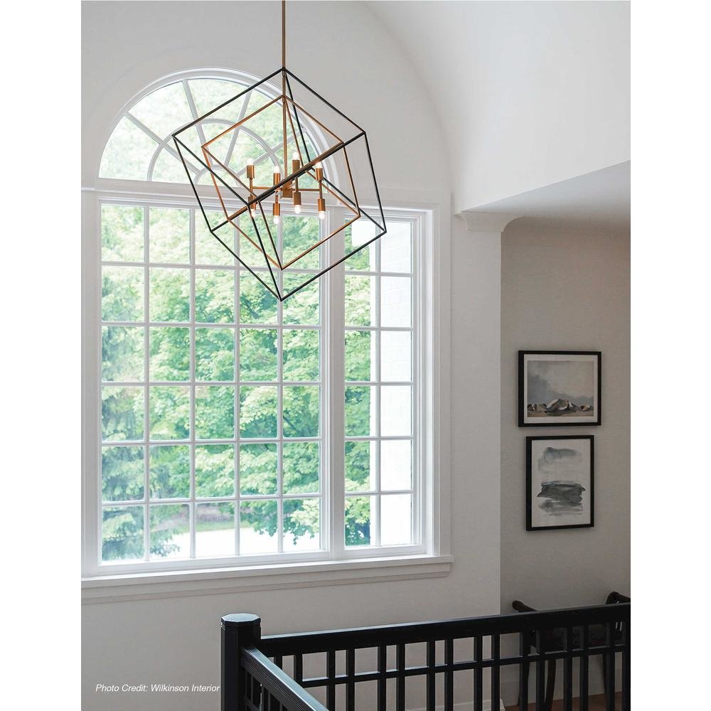 8LT Pendant, Vintage Bronze & Matte Black Finish