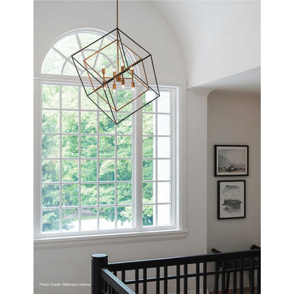 8LT Pendant, Vintage Bronze & Matte Black Finish