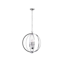 6LT Chandelier, Polished Chrome,Jewelled Accents