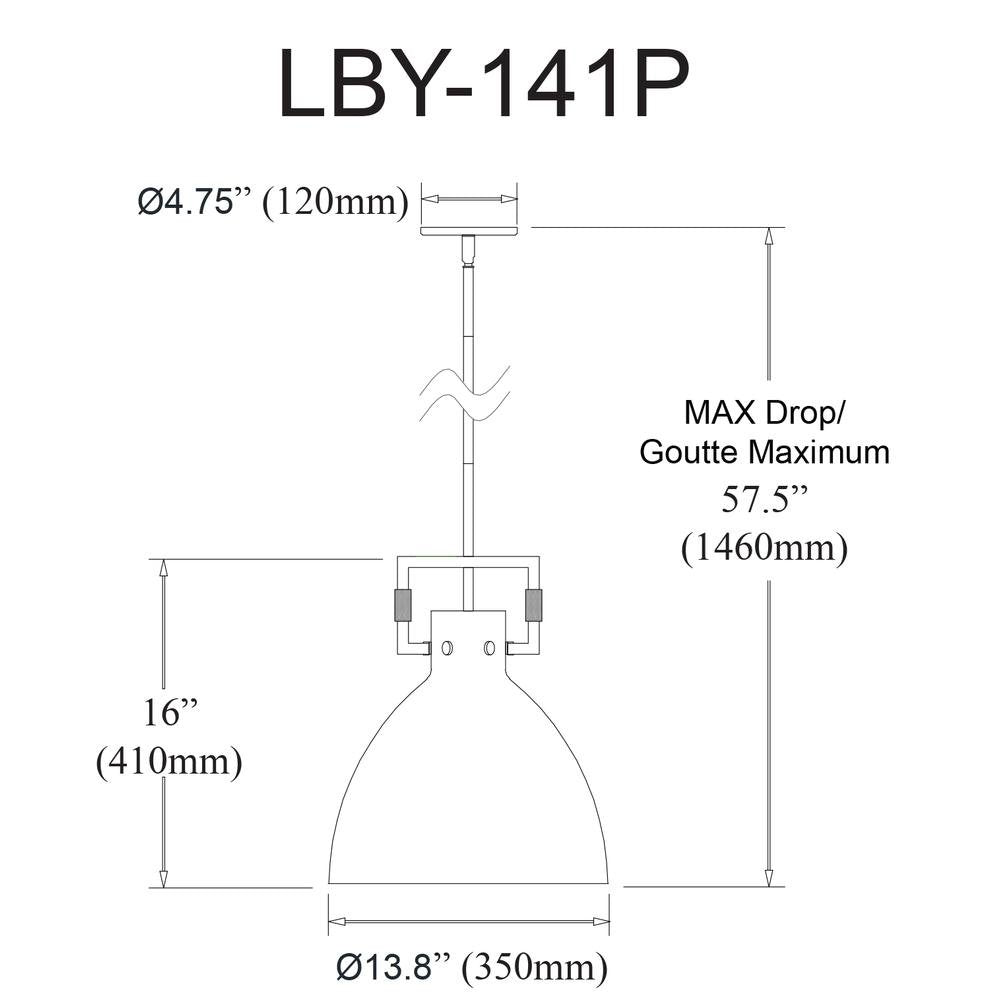 1LT Pendant, Matte Black Finish