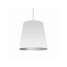 1LT Oversized Drum Pendant,Large - Wht/Slv