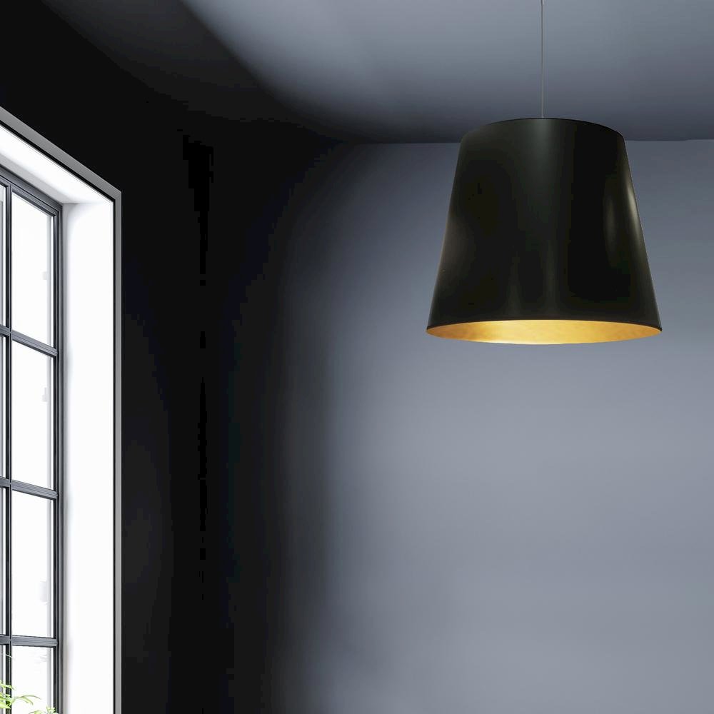 1LT Oversized Drum Pendant,Medium - Blk/Gld