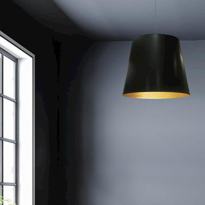 1LT Oversized Drum Pendant,Medium - Blk/Gld