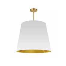 1LT Oversized Drum Pendant Large, WH/GLD Shade
