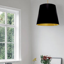 1LT Oversized Drum Pendant Large, BK/GLD Shade