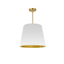 1LT Oversized Drum Pendant Medium, WH/GLD Shade