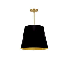 1LT Oversized Drum Pendant Medium, BK/GLD Shade