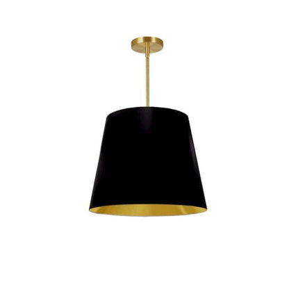 1LT Oversized Drum Pendant Medium, BK/GLD Shade