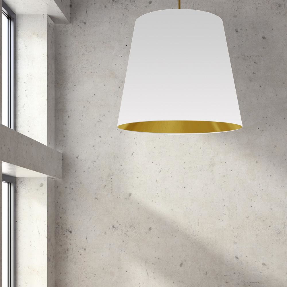 1LT Oversized Drum Pendant X-Large, WH/GLD Shade