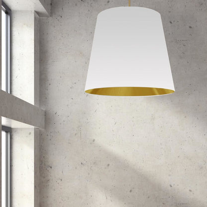 1LT Oversized Drum Pendant X-Large, WH/GLD Shade