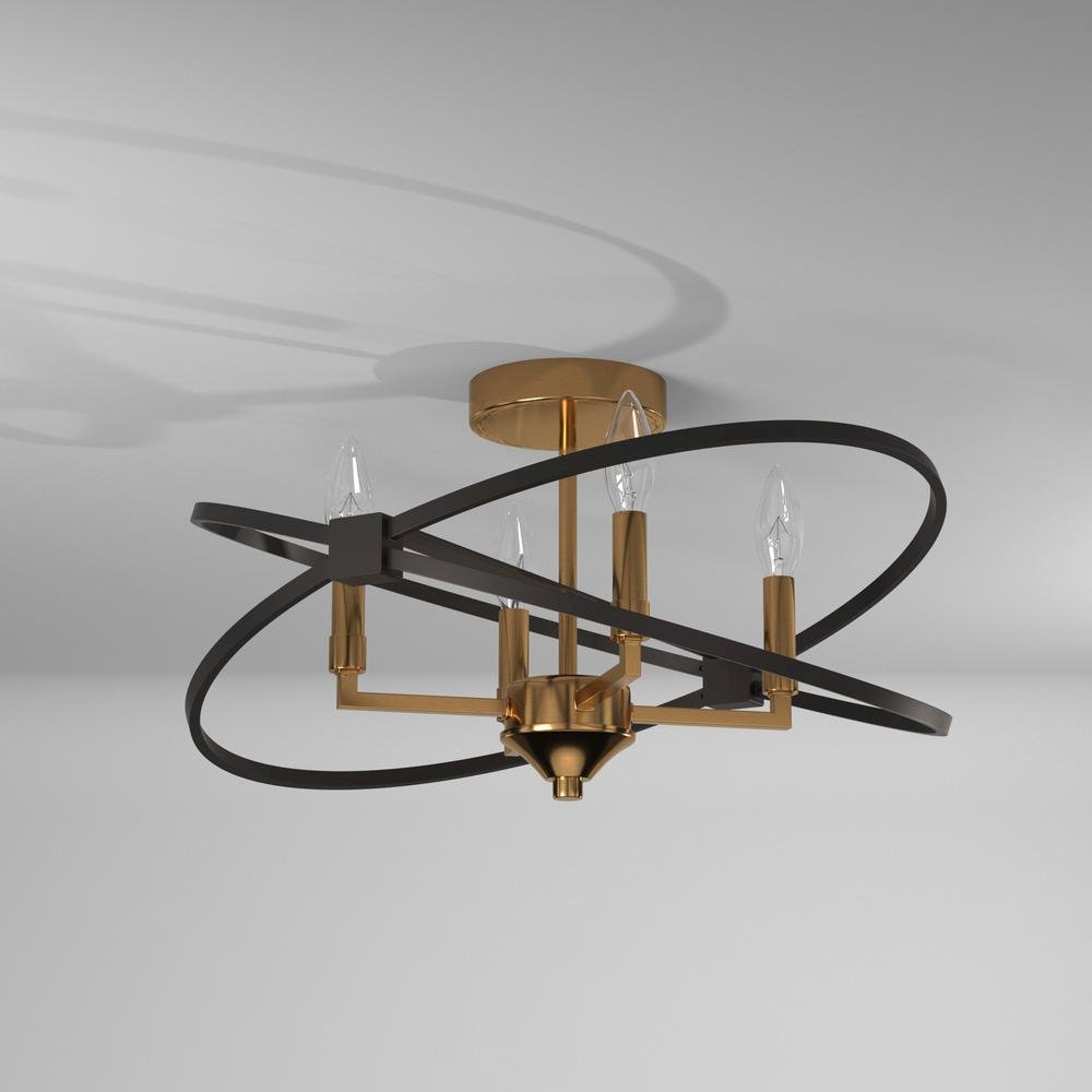 4LT Incandescent Semi Flush, VB and MB