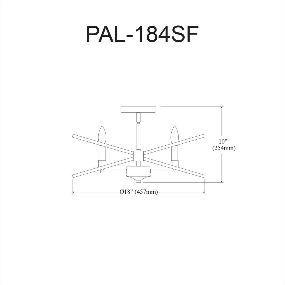 4LT Incandescent Semi Flush, VB and MB