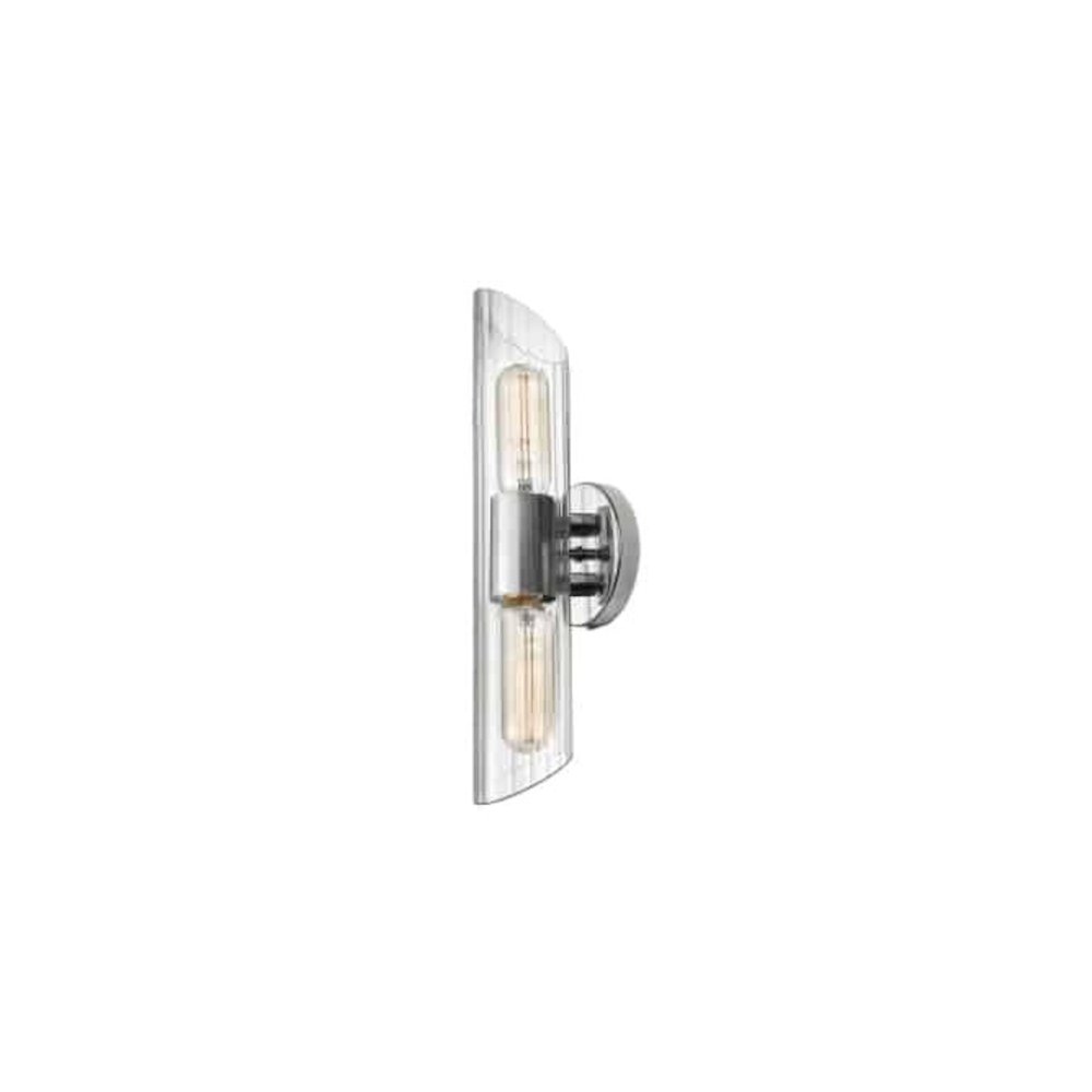 2LT Vanity, PC, Clear Fluted Glass