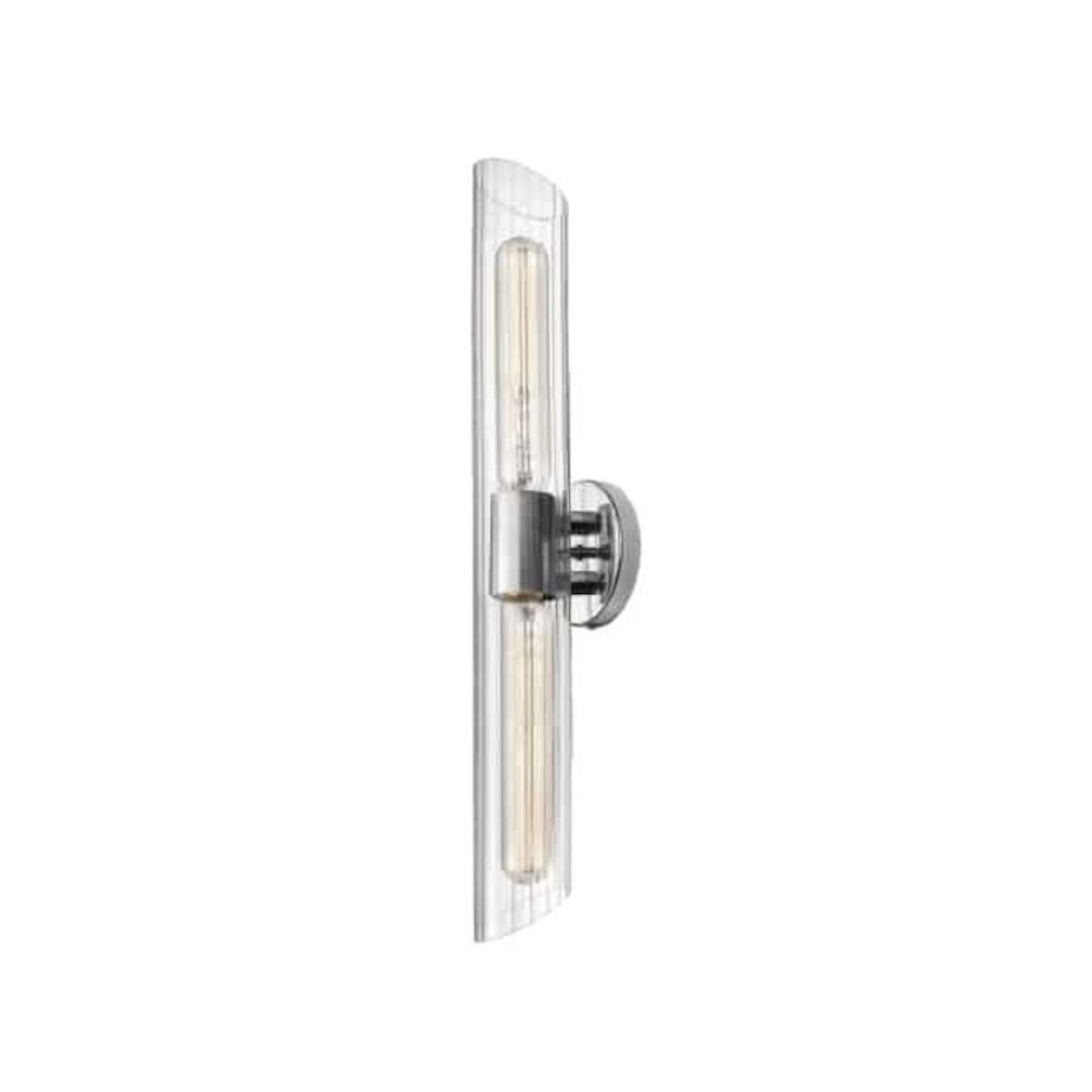 2LT Vanity, PC, Clear Fluted Glass