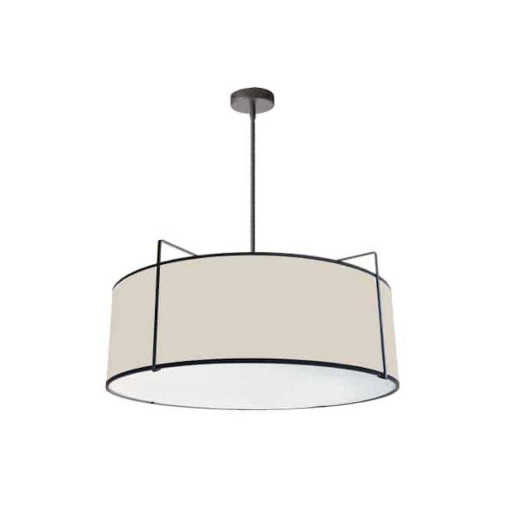 4LT Drum Pendant Black/CRM Shade, 790 Diff