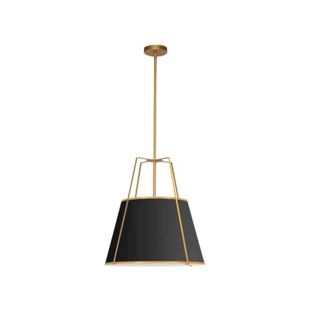 3LT Trapezoid Pendant GLD/BK Shade,790Diff