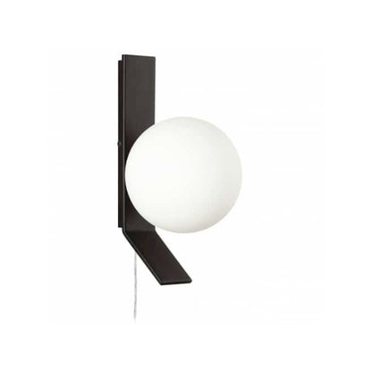 1LT Halogen Wall Sconce, MB, Opal White Glass