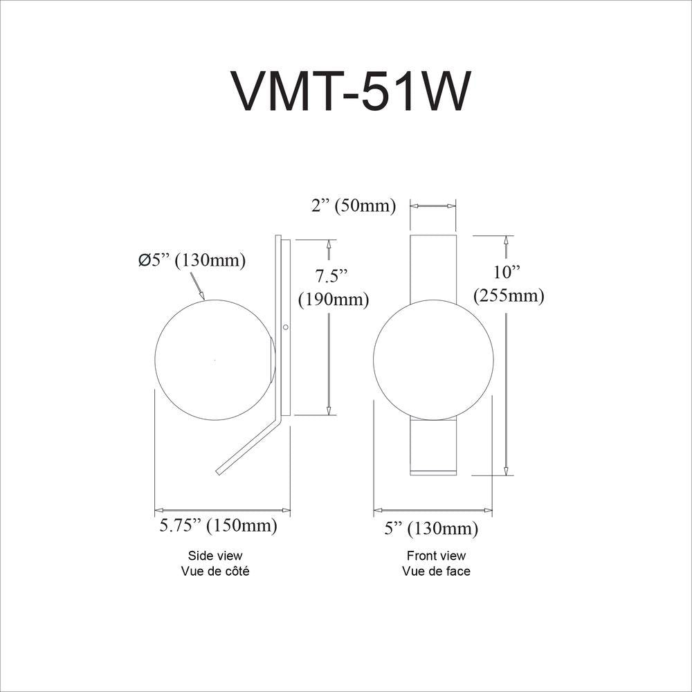 1LT Halogen Wall Sconce, MB, Opal White Glass