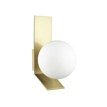 1LT Halogen Wall Sconce, AGB, Opal White Glass