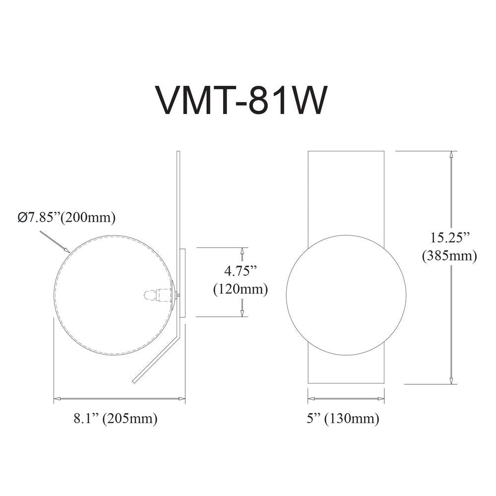 1LT Halogen Wall Sconce, AGB, Opal White Glass