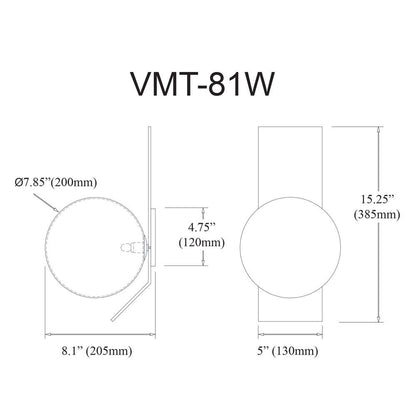 1LT Halogen Wall Sconce, AGB, Opal White Glass