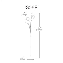 5LT Incandescent Floor Lamp, Black,Smoked Glass