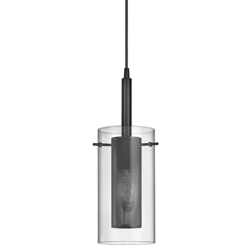 1LT Incandescent Pendant,  MB, CLR Glass