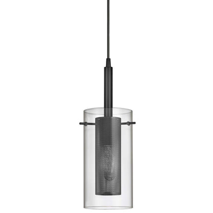 1LT Incandescent Pendant,  MB, CLR Glass