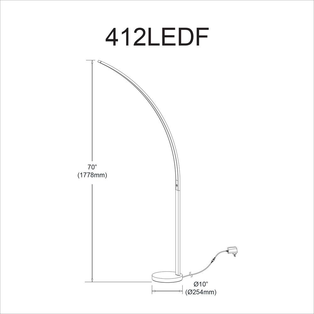 22W Floor Lamp Polished Chrome Finish