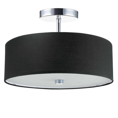 3LT Incandescent Semi-Flush PC, Black Shade