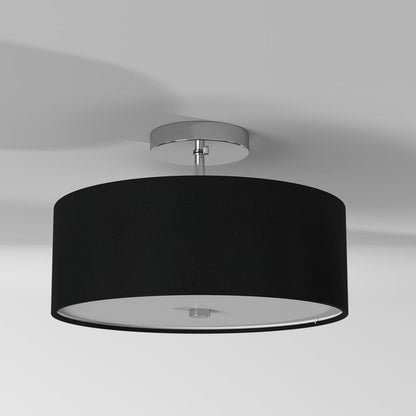 3LT Incandescent Semi-Flush PC, Black Shade