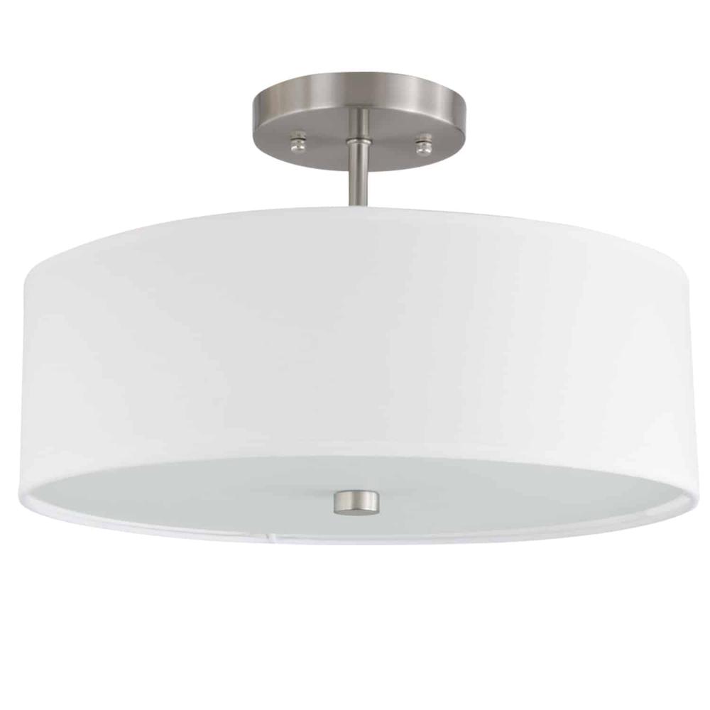 3LT Incandescent Semi-Flush SC, White Shade