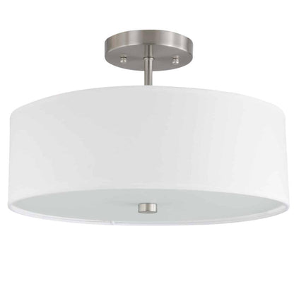 3LT Incandescent Semi-Flush SC, White Shade