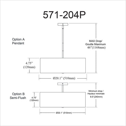 4LT Incandescent Pendant AGB, Black Shade